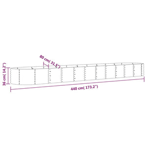 Vaso Giardino Acciaio Verniciato Polvere 440x80x36 cm Antracite cod mxl 66984