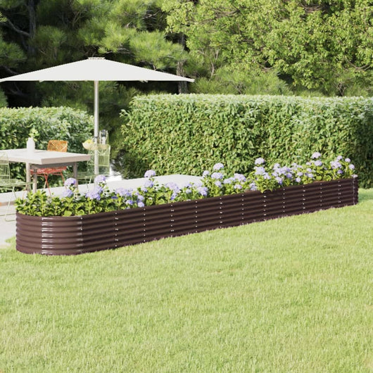 Vaso da Giardino Acciaio Verniciato Polvere 512x80x36cm Marrone cod mxl 67019