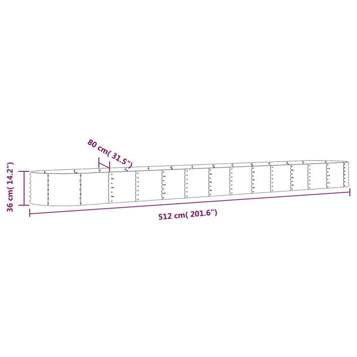 Letto da Giardino in Acciaio a Polvere 512x80x36 cm Antracite 318941