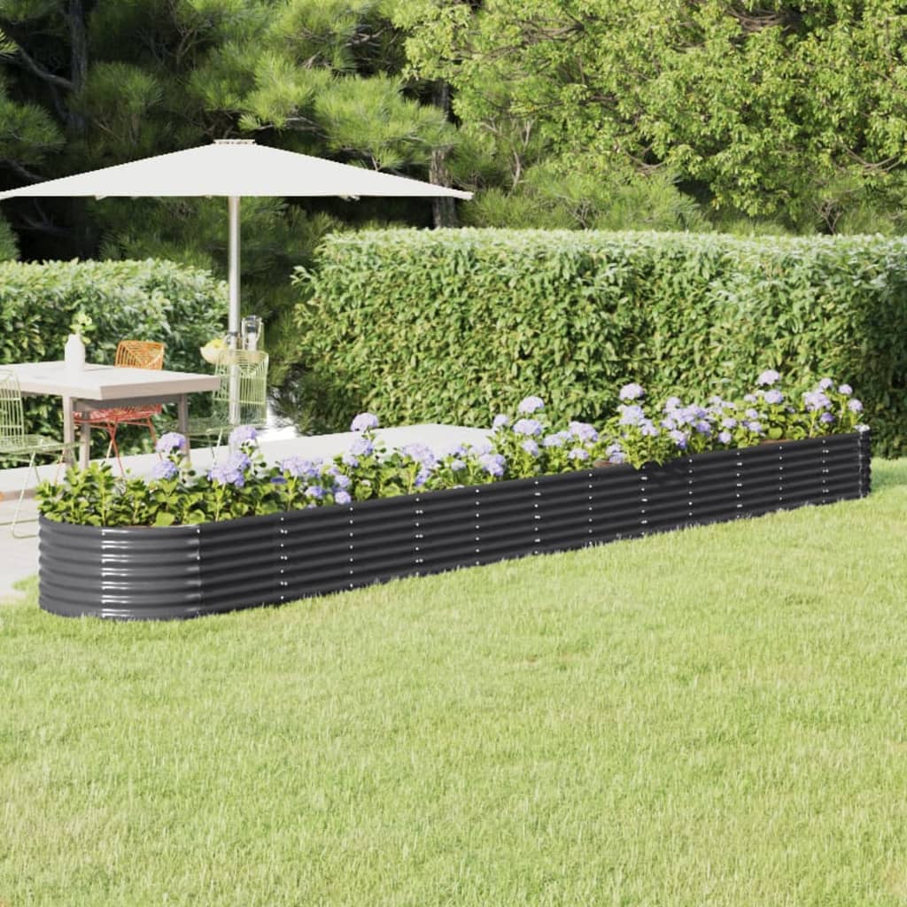 Vaso Giardino Acciaio Verniciato Polvere 512x80x36 cm Antracite cod mxl 66806