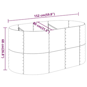 Vaso da Giardino Acciaio Verniciato a Polvere 152x80x68cm Verde cod mxl 52569