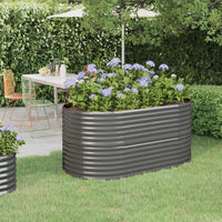 Vaso da Giardino Acciaio Verniciato Polvere 152x80x68 cm Grigio cod mxl 67335