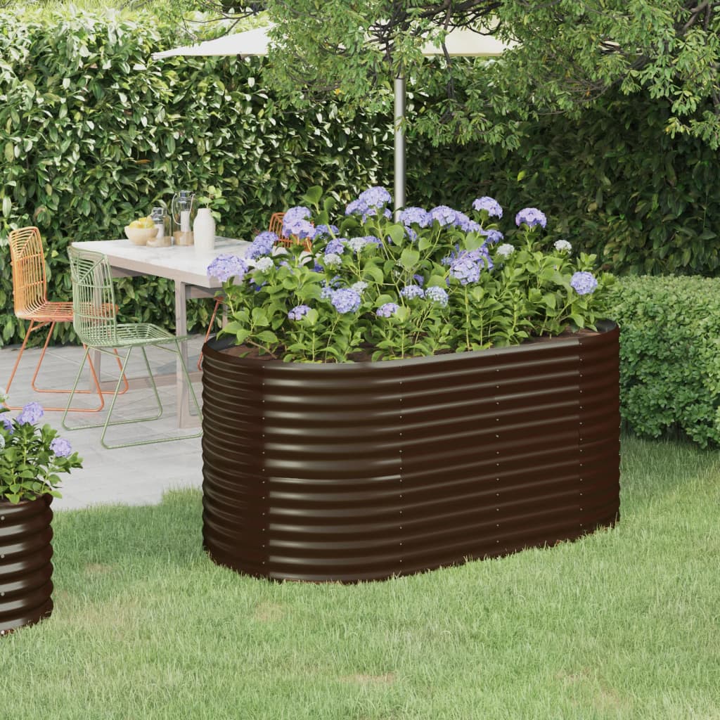 Vaso Giardino Acciaio Verniciato a Polvere 152x80x68 cm Marrone cod mxl 66826