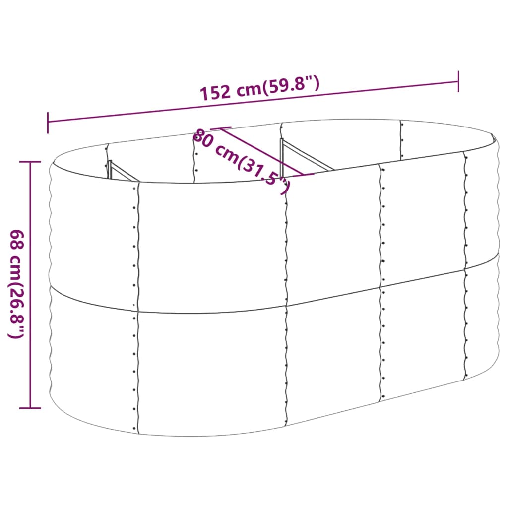 Letto da Giardino in Acciaio a Polvere 152x80x68 cm Antracite 318951