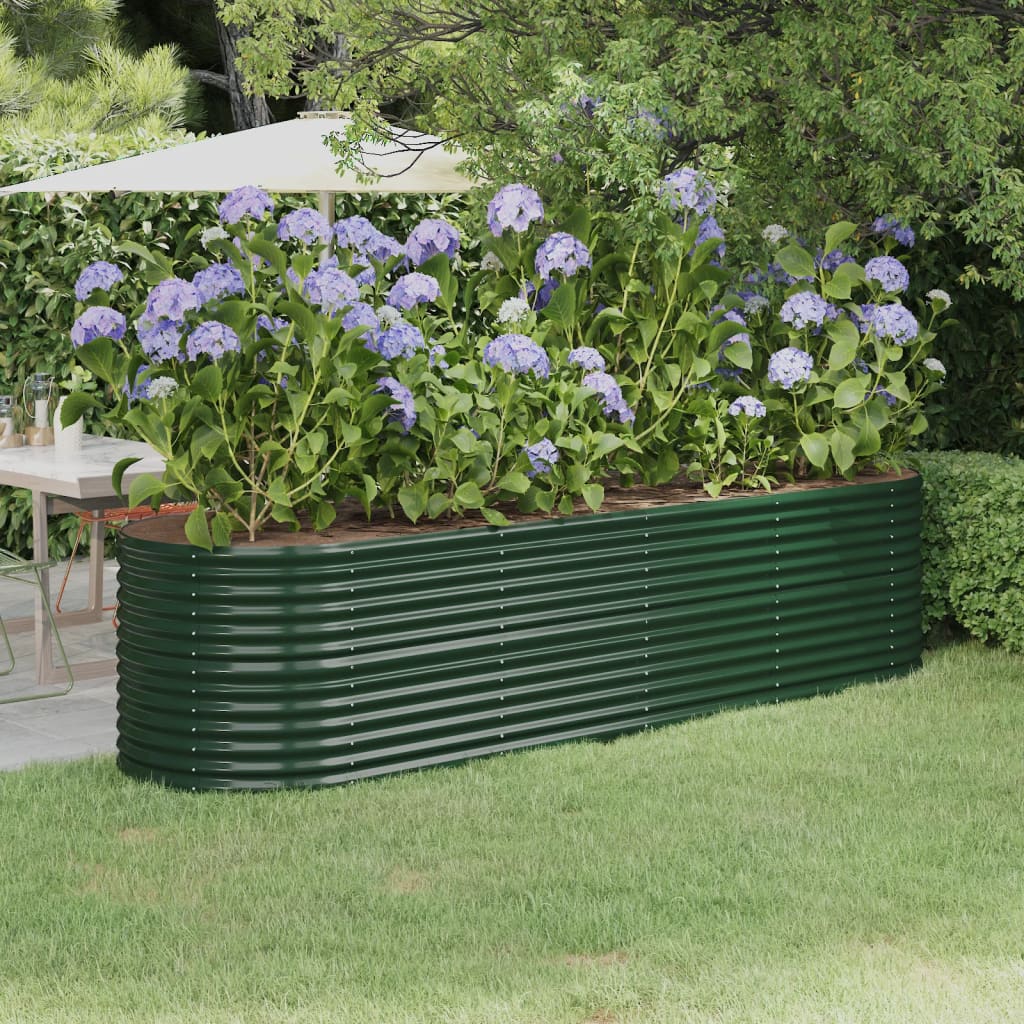 Vaso da Giardino Acciaio Verniciato a Polvere 296x80x68cm Verde cod mxl 67394