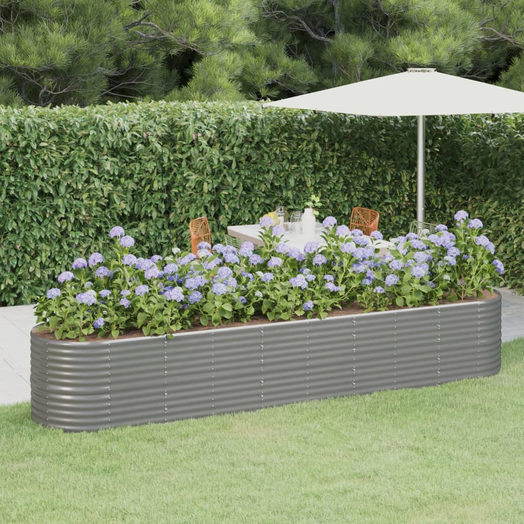 Vaso Giardino Acciaio Verniciato a Polvere 368x80x68 cm Grigio cod mxl 66837