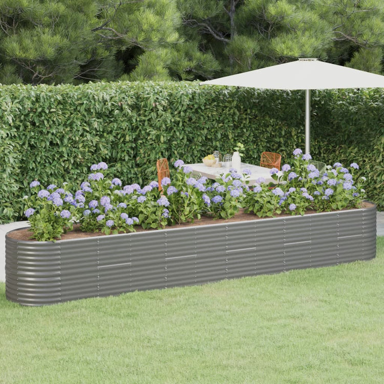 Vaso Giardino Acciaio Verniciato a Polvere 440x80x68 cm Grigio cod mxl 49504