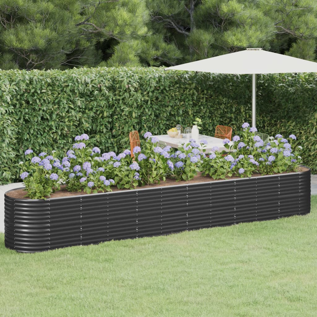 Vaso Giardino Acciaio Verniciato Polvere 440x80x68 cm Antracite cod mxl 64949