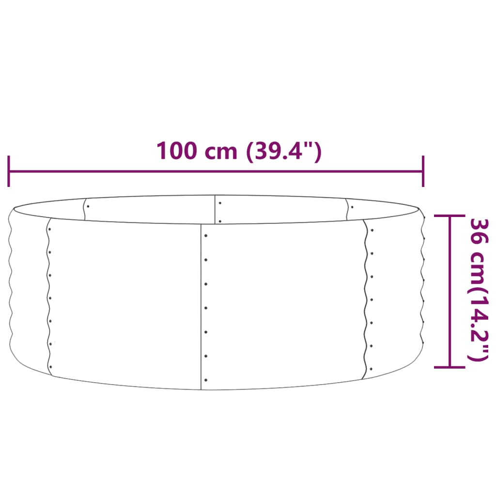 Vaso Giardino Acciaio Verniciato a Polvere 100x100x36 cm Verde cod mxl 67113