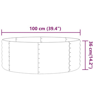 Vaso Giardino Acciaio Verniciato a Polvere 100x100x36 cm Verde cod mxl 67113