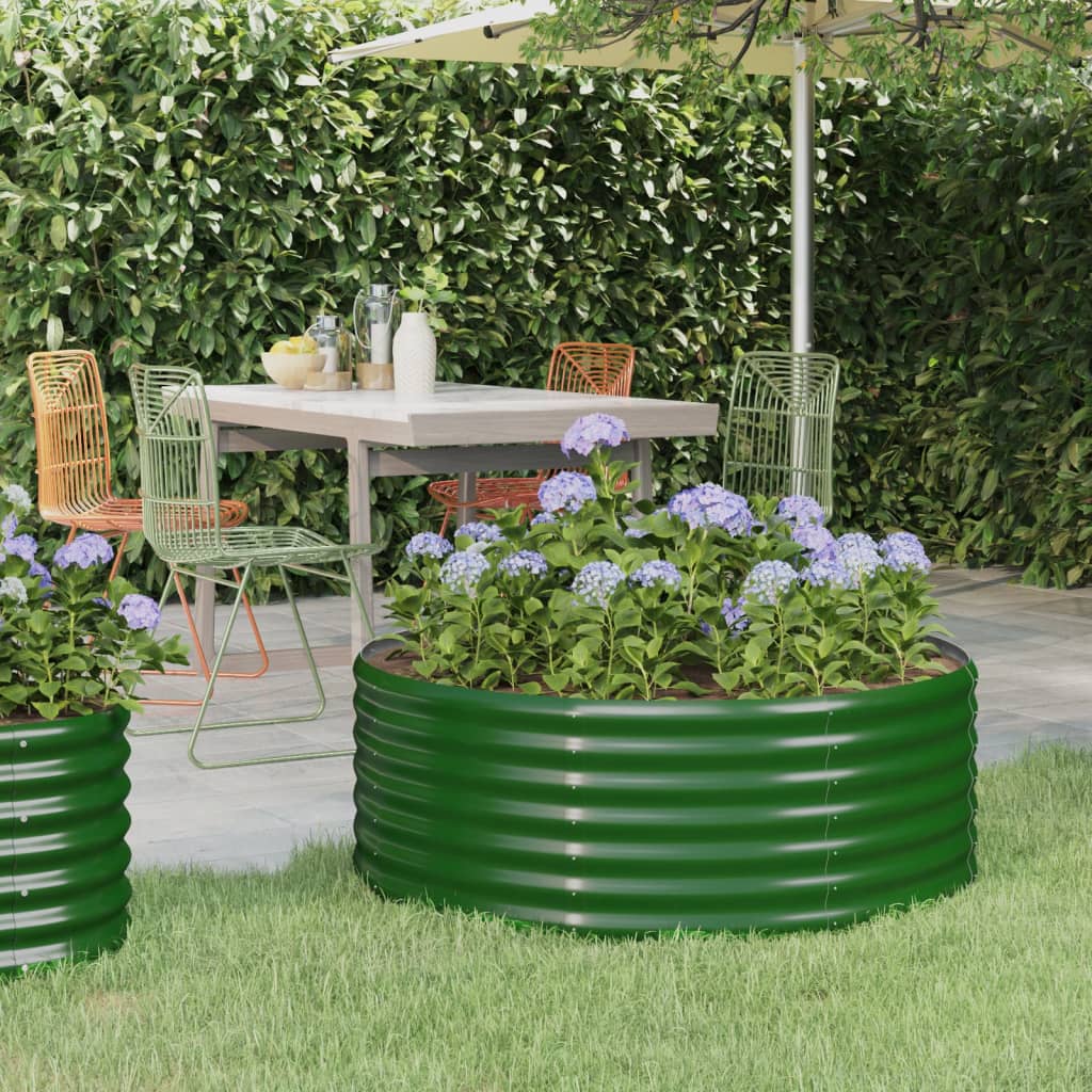 Vaso Giardino Acciaio Verniciato a Polvere 100x100x36 cm Verde cod mxl 67113