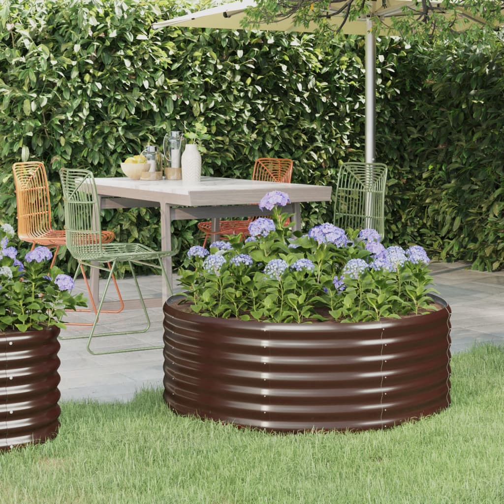 Vaso Giardino Acciaio Verniciato a Polvere 100x100x36cm Marrone cod mxl 66608