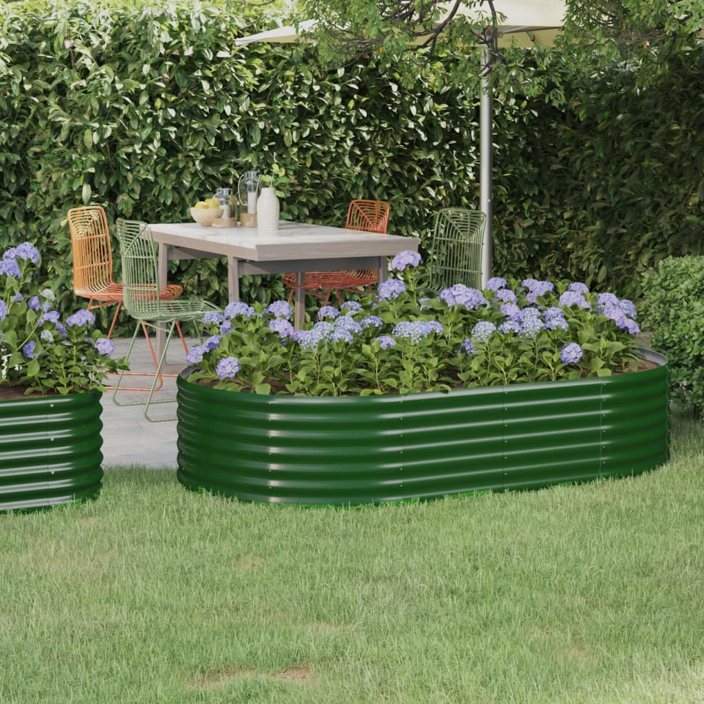 Vaso da Giardino Acciaio Verniciato Polvere 175x100x36cm Verde cod mxl 66756