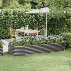 Vaso Giardino Acciaio Verniciato a Polvere 249x100x36 cm Grigio cod mxl 66717