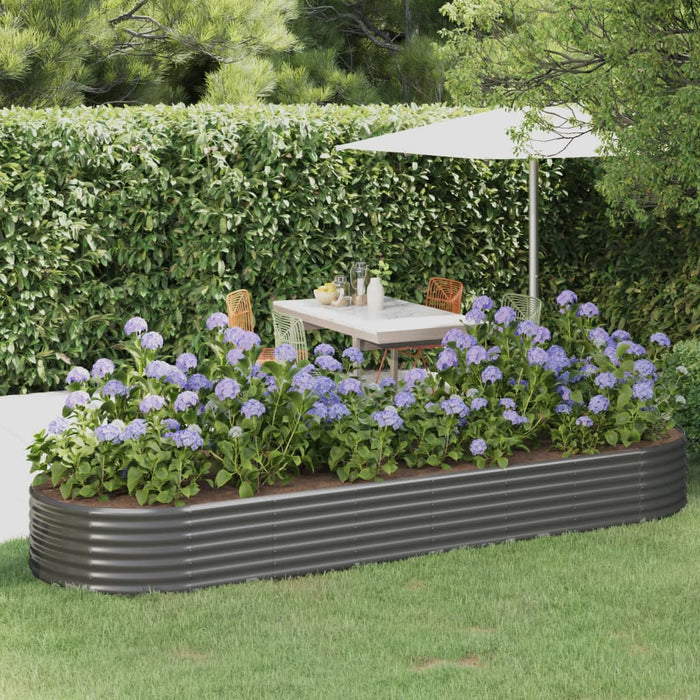 Vaso Giardino Acciaio Verniciato a Polvere 322x100x36 cm Grigio cod mxl 40091