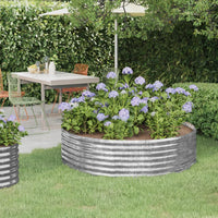 Vaso Giardino Acciaio Verniciato a Polvere 140x140x36cm Argento