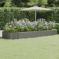 Letto Giardino Acciaio Verniciato a Polvere 373x140x36cm Grigio 319034