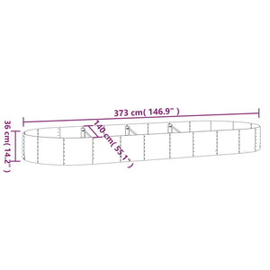 Letto da Giardino in Acciaio a Polvere 373x140x36 cm Antracite 319036