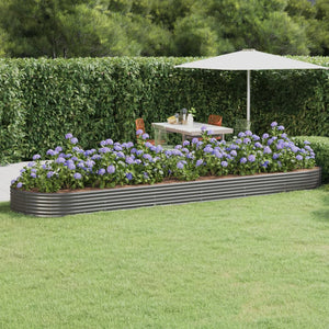 Vaso da Giardino Acciaio Verniciato Polvere 523x140x36cm Grigio cod mxl 66615