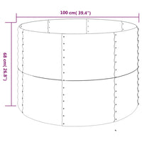 Vaso Giardino Acciaio Verniciato a Polvere 100x100x68cm Argento cod mxl 39839