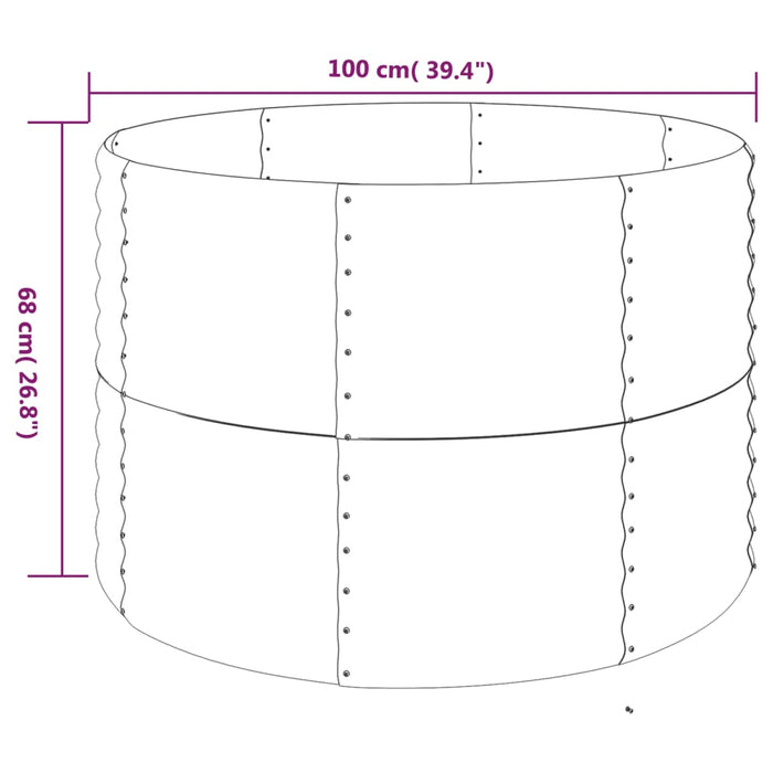 Vaso Giardino Acciaio Verniciato a Polvere 100x100x68cm Argento cod mxl 39839