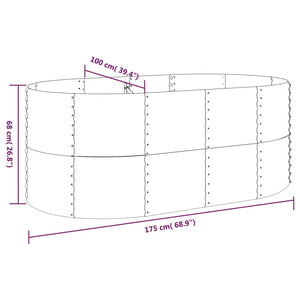 Vaso da Giardino Acciaio Verniciato Polvere 175x100x68cm Verde cod mxl 67124