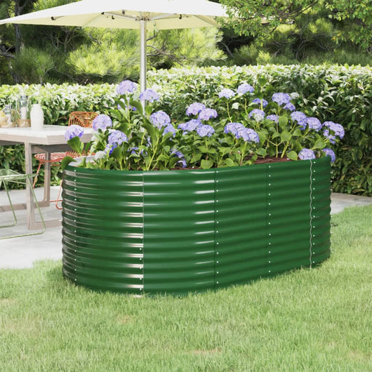 Vaso da Giardino Acciaio Verniciato Polvere 175x100x68cm Verde cod mxl 67124