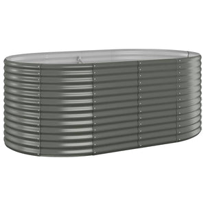 Vaso da Giardino Acciaio Verniciato Polvere 175x100x68cm Grigio cod mxl 67347