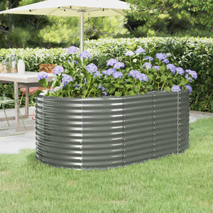 Vaso da Giardino Acciaio Verniciato Polvere 175x100x68cm Grigio cod mxl 67347