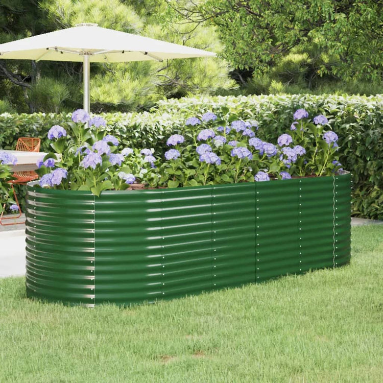 Vaso da Giardino Acciaio Verniciato Polvere 249x100x68cm Verde cod mxl 66723