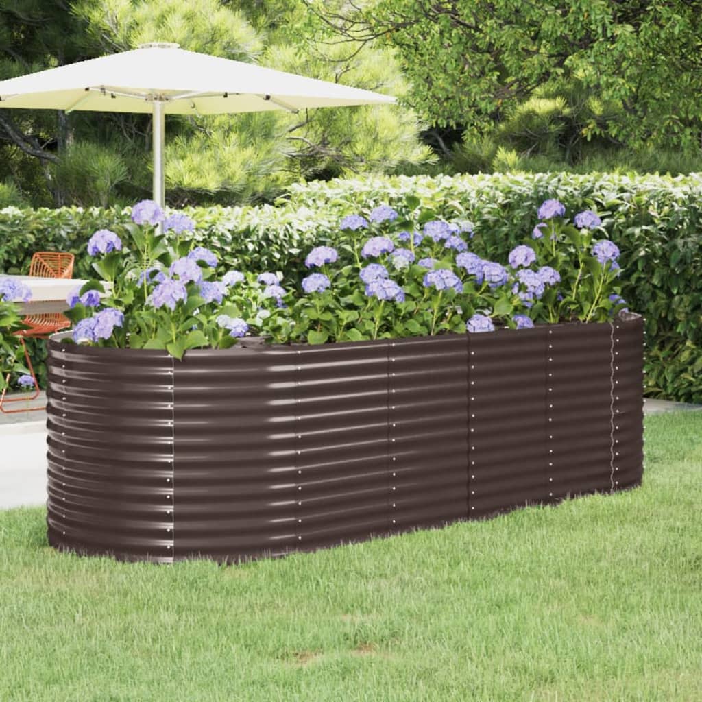 Vaso Giardino Acciaio Verniciato Polvere 249x100x68 cm Marrone cod mxl 66980