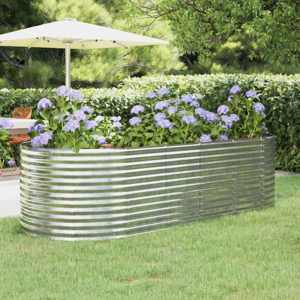 Vaso Giardino Acciaio Verniciato a Polvere 249x100x68cm Argento cod mxl 66714