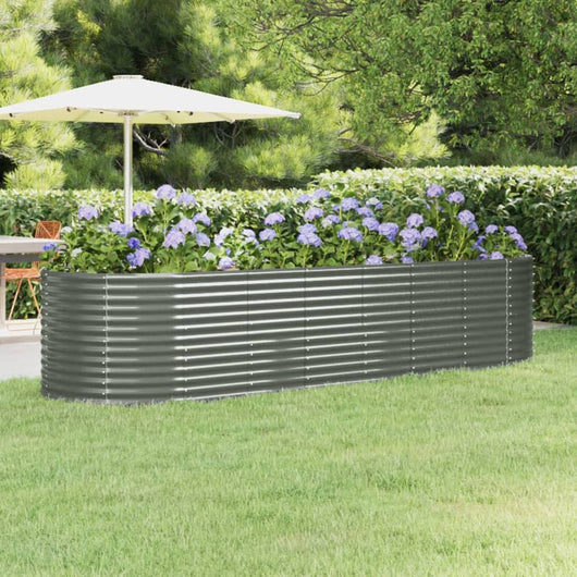 Vaso Giardino Acciaio Verniciato a Polvere 322x100x68 cm Grigio