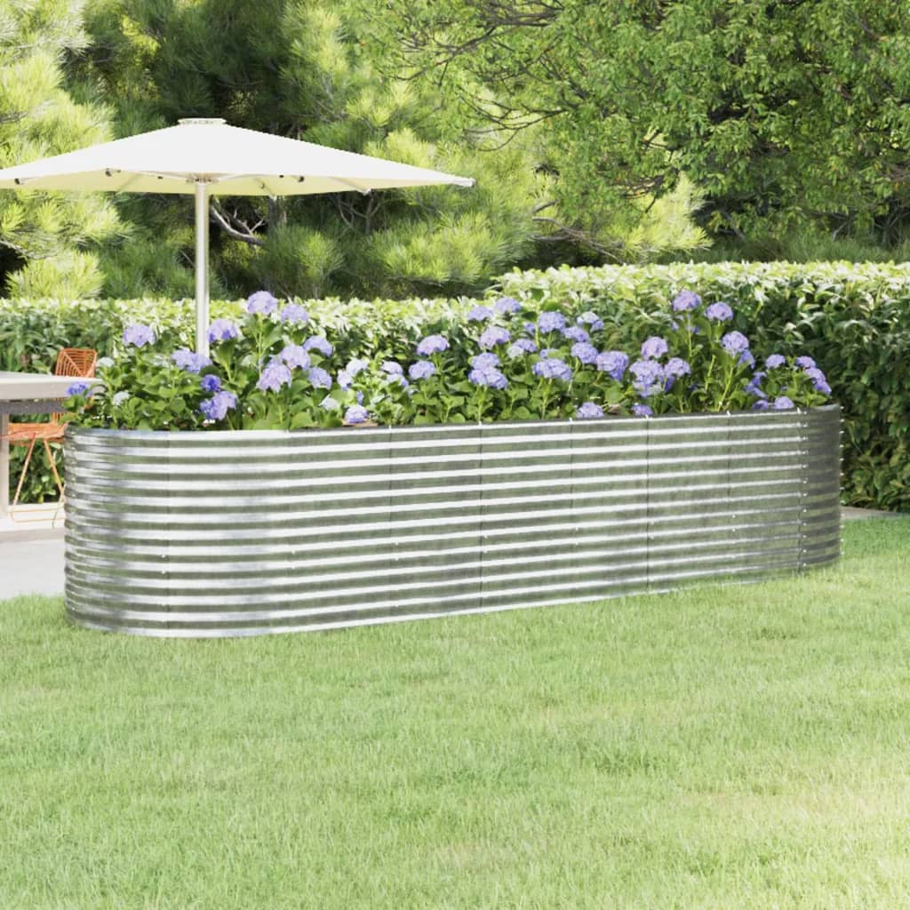 Vaso Giardino Acciaio Verniciato a Polvere 322x100x68cm Argento cod mxl 66783