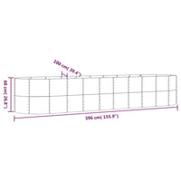 Vaso Giardino Acciaio Verniciato a Polvere 396x100x68 cm Verde cod mxl 66843