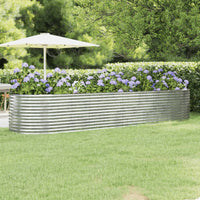 Vaso Giardino Acciaio Verniciato a Polvere 396x100x68cm Argento cod mxl 66750