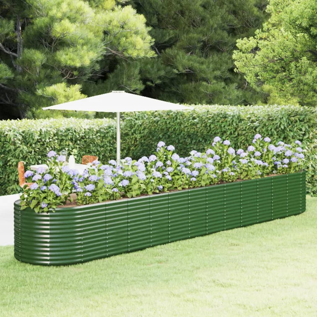 Letto Giardino Acciaio Verniciato Polvere 554x100x68cm Verde 319083