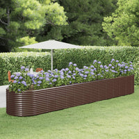 Letto Giardino Acciaio Verniciato Polvere 554x100x68cm Marrone 319085