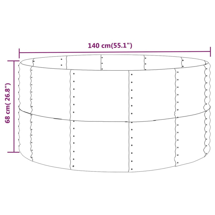 Fioriera Giardino Argento 140x140x68 Acciaio Verniciato Polvere cod mxl 67304