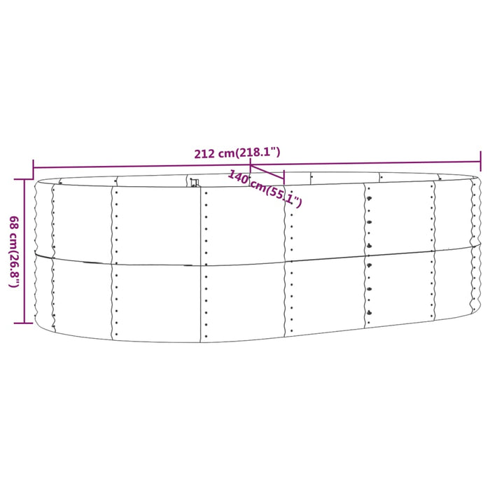 Letto Giardino Acciaio Verniciato Polvere 212x140x68 cm Grigio 319094