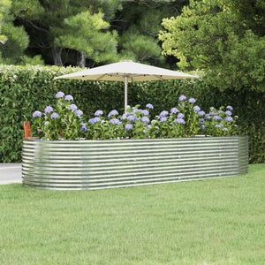 Fioriera Giardino Argento 367x140x68 Acciaio Verniciato Polvere cod mxl 66693