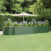 Letto Giardino Acciaio Verniciato Polvere 447x140x68 cm Verde 319108