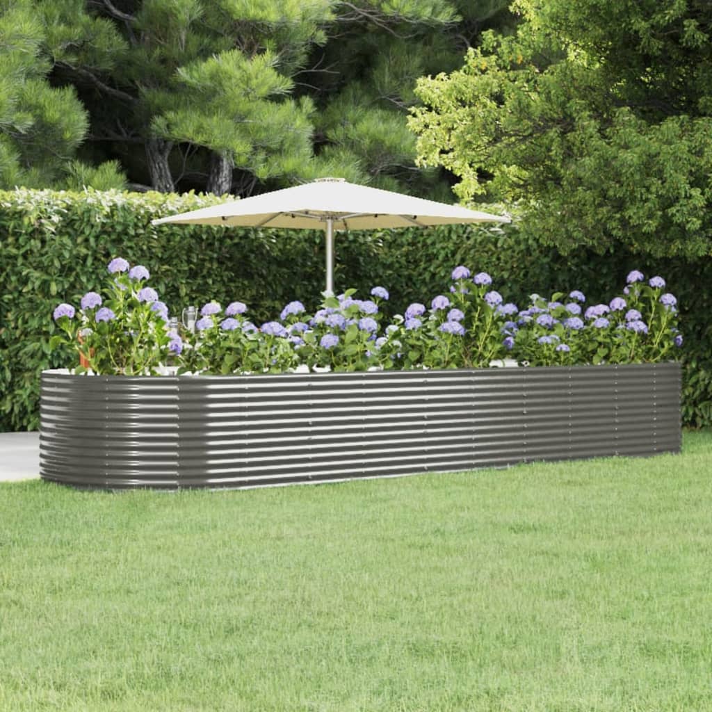 Fioriera Giardino Grigia 447x140x68 Acciaio Verniciato Polvere cod mxl 39885