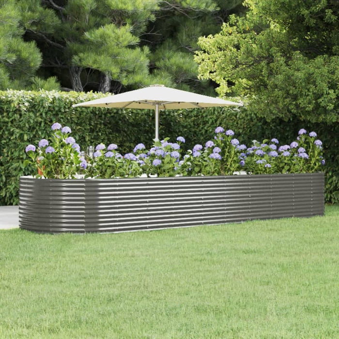 Fioriera Giardino Grigia 447x140x68 Acciaio Verniciato Polvere cod mxl 39885