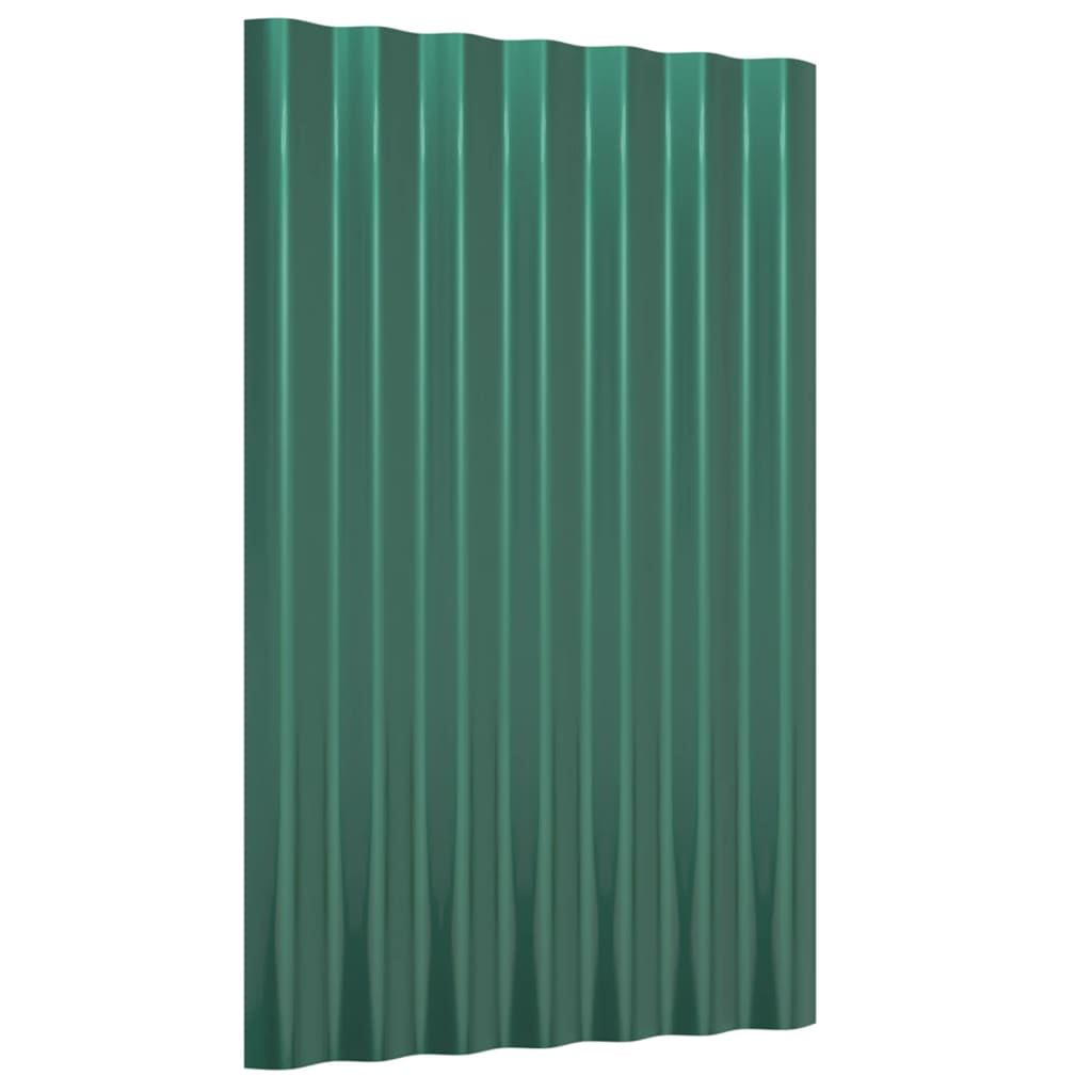 Pannelli Tetto 36pz Acciaio Verniciato a Polvere Verde 60x36 cm 319128