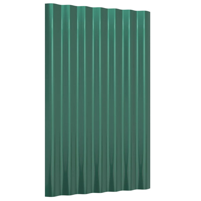 Pannelli Tetto 36pz Acciaio Verniciato a Polvere Verde 60x36 cm 319128