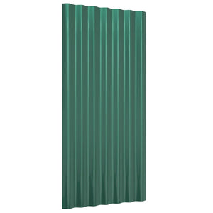 Pannelli Tetto 12pz Acciaio Verniciato a Polvere Verde 80x36 cm 319133