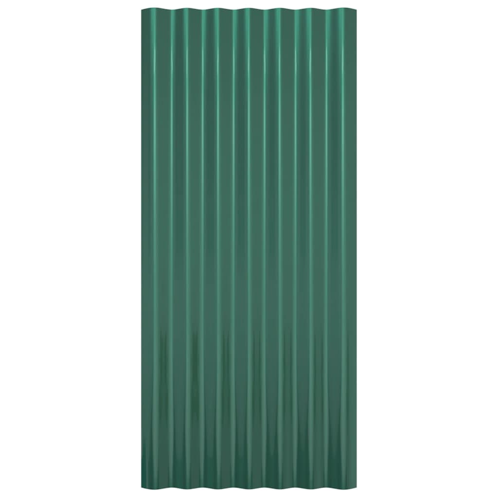 Pannelli Tetto 12pz Acciaio Verniciato a Polvere Verde 80x36 cm 319133