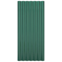 Pannelli Tetto 12pz Acciaio Verniciato a Polvere Verde 80x36 cm 319133