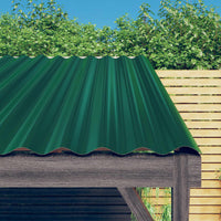 Pannelli Tetto 12pz Acciaio Verniciato a Polvere Verde 80x36 cm 319133